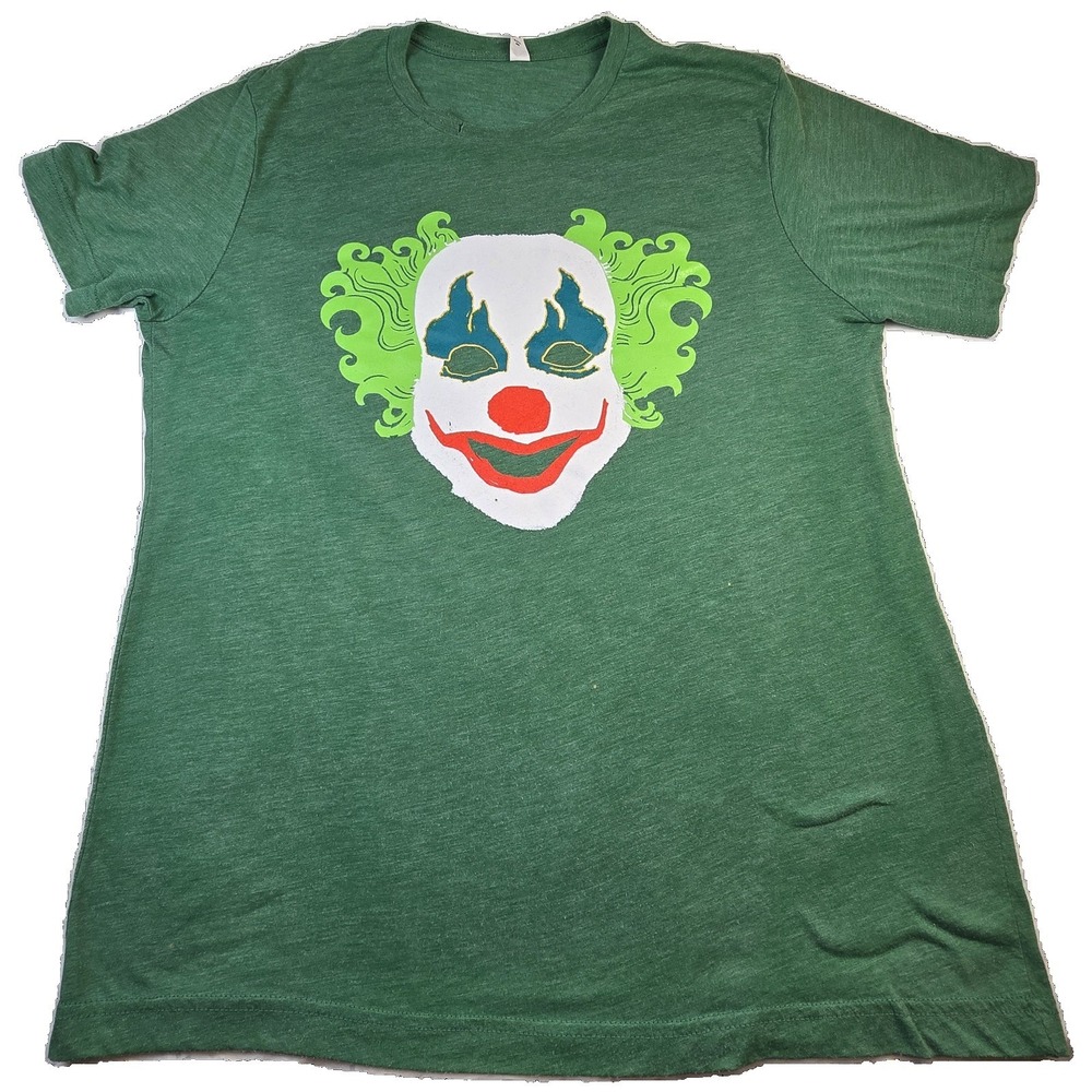 Clown Face Shirt Mens Large Graphic Tee Creepy Costume‎ Horror Halloween Funny